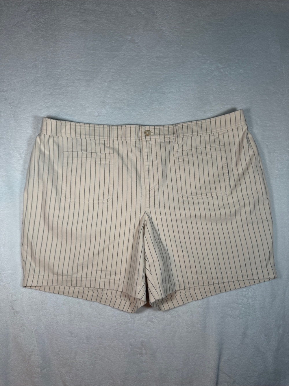 Talbots Cream Pinstripe Bermuda Shorts